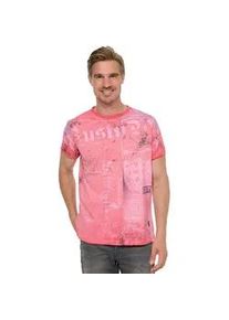 T-Shirt Rusty Neal Gr. M, orange (koralle) Herren Shirts mit Allover-Print im Used-Look