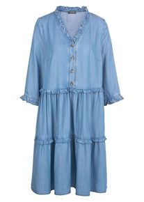 MYBC - Kleid mit 3/4-Arm, blau, Gr. 36 / S - Lyocell