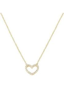 Collier Luigi Merano "Mittelteil Herz mit Brillanten, Gold 585" Halsketten Gr. 45cm, Gelbgold 585, goldfarben (gold) Damen