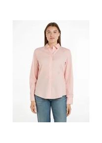 Hemdbluse Tommy Hilfiger "ESS POPLIN REGULAR SHIRT" Gr. 36, pink (delicate pink) Damen Blusen mit Popeline, gesticktem Tommy Hilfiger Logo