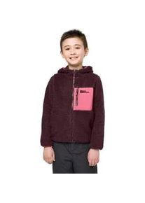 Fleecejacke Jack Wolfskin "ICE CURL HOOD JACKET für Kinder" Gr. 128, lila (beere) Kinder Jacken