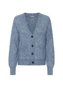 Strickjacke Fransa "Strickjacke FREmdebbi" Gr. L, grau (infinity melange) Damen Strickjacken