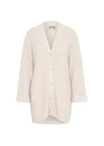 Strickjacke Fransa "Strickjacke FRBEVERLY CAR 3" Gr. XL, beige (limestone melange) Damen Strickjacken