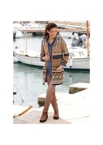 Longstrickjacke Casual Looks Gr. 52, bunt (camel, marine, gemustert) Damen Strickjacken