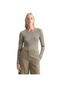 Marc O'Polo Langarmshirt MARC O'POLO "aus Slubjersey" Gr. M, braun Damen Shirts