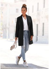 Lascana Kurzmantel schwarz Gr. 34 für Damen. Figurumspielend