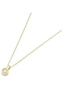 Goldkette Luigi Merano "mit Brillant Anhänger, Gold 585" Halsketten Gr. 45cm, Gelbgold 585, goldfarben (gold) Damen