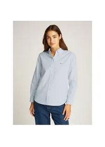 Hemdbluse Tommy Jeans "TJW REG OXFORD SHIRT" Gr. XL (42), sweet blau, weiß Damen Blusen mit Logostickerei