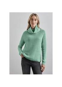 Rollkragenpullover Street One Gr. 44, sunlit grün meliert Damen Pullover im soften Baumwoll-Mix