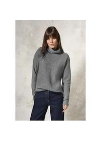 Rollkragenpullover Cecil Gr. XXL (46), flint grau melange Damen Pullover aus softem Materialmix