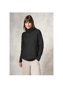 Rollkragenpullover Cecil Gr. 3XL (48), schwarz (schwarz melange) Damen Pullover aus softem Materialmix