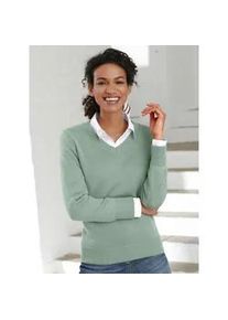 V-Ausschnitt-Pullover Casual Looks "Pullover" Gr. 36, grün (kalkmint) Damen Pullover