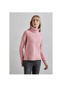 Rollkragenpullover Street One Gr. 34, rosa (petal rose meliert) Damen Pullover aus elastischem Materialmix