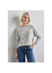 Strickpullover Street One "Dolman" Gr. 46, erdgrau meliert Damen Pullover mit Rippbündchen