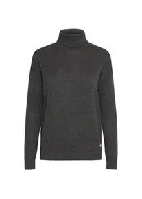 Rollkragenpullover oxmo "Rollkragenpullover OSSina" Gr. XL, grau (dunkelgrau melange) Damen Pullover