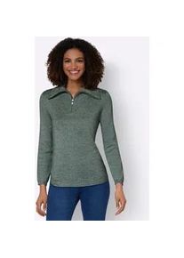 Troyer Casual Looks "Pullover" Gr. 46, grün (petrol, jade, meliert) Damen Pullover