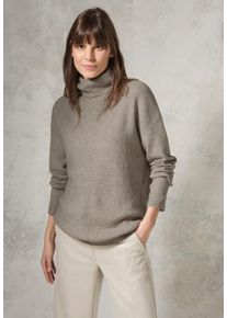 Cecil Damen Rollkragenpullover, beige, casual, Gr. XL, unifarben, Web, 37% Baumwolle, 34% Polyacryl, 26% Polyester, 3% Elasthan, Pullover, aus softem