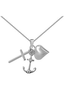 Firetti Damen Kette mit Anhänger "Schmuck Geschenk Silber 925 Halsschmuck Anhänger Glaube Liebe Hoffnung", Silber 925 (Sterlingsilber), L: 45cm B:
