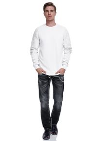 Rusty Neal Herren Sweatshirt, weiß, Gr. XXL, unifarben, 70% Baumwolle, 30% Polyester, Sweatshirts, mit geripptem Ärmeldesign