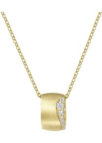 Firetti Damen Kette mit Anhänger "Schmuck Geschenk Silber 925 Halsschmuck Ankerkette", Silber 925 (Sterlingsilber), L: 45cm B: 1,2mm, gold, Silber