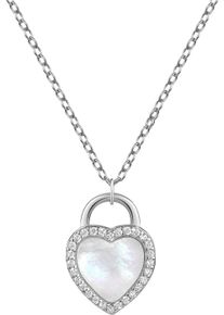 Firetti Damen Kette mit Anhänger "Schmuck Geschenk Silber 925 Halsschmuck Ankerkette Anhänger Herz", Silber 925 (Sterlingsilber), L: 45cm B: 1,3mm,