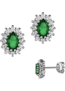 Firetti Damen Paar Ohrstecker "Schmuck Geschenk Silber 925 Ohrschmuck Ohrringe Diana", Silber 925 (Sterlingsilber), grün, Silber 925