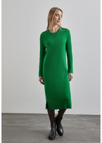 Street One Damen Midikleid, grün, casual, Gr. 38, unifarben, Web, 50% Baumwolle, 50% Polyacryl, Kleider, mit Rundhalsausschnitt
