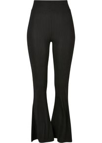 Urban Classics Damen Leggings "Urban Classics Damen Ladies High Waist Rib Flared Leggings", schwarz, Gr. 5XL, Hosen