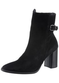 Paul Green Damen Stiefelette, Gr. 40, schwarz, Veloursleder, unifarben, modisch, Schuhe, Abendschuh, Businessstiefelette, Festtagsschuh,