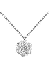 Firetti Damen Kette mit Anhänger "Schmuck Geschenk Silber 925 Halsschmuck Ankerkette Anhänger Blume", Silber 925 (Sterlingsilber), L: 43cm B: 1,1mm,