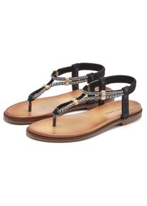 Lascana Damen Zehentrenner, Gr. 41, schwarz, Obermaterial: 100% Lederimitat. Decksohle: 100% Lederimitat. Laufsohle: 100% Synthetik, unifarben,