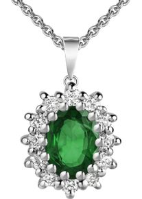Firetti Damen Kette mit Anhänger "Schmuck Geschenk Silber 925 Halsschmuck Ankerkette Anhänger Diana", Silber 925 (Sterlingsilber), L: 45cm B: 1,1mm,