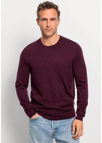 OLYMP Herren Rundhalspullover "OLYMP Strick Casual", lila, casual, Gr. XXXL, Strick, Obermaterial: 100% Schurwolle, Pullover