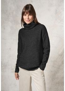 Cecil Damen Rollkragenpullover, schwarz, casual, Gr. S, unifarben, Web, 37% Baumwolle, 34% Polyacryl, 26% Polyester, 3% Elasthan, Pullover, aus