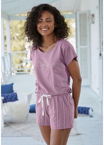 Vivance Dreams Damen Shorty, Gr. 36, rot, Single Jersey, Obermaterial: 100% Baumwolle, Basic, Homewear-Sets, mit Frontdruck
