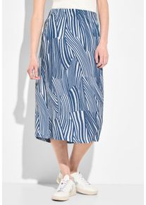 Cecil Damen Maxirock, blau, casual, Gr. XXL, gemustert, Web, 100% Viskose, Röcke, in Midi-Länge