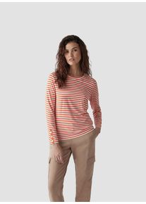 Lecomte Damen Print-Shirt "Lecomte Langarmshirt mit Streifen für den modernen Touch", beige, feminin, Gr. 38, geringelt, 94%Viskose 6%Elastan, Shirts