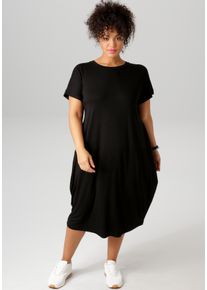 ANISTON PLUS Damen Jerseykleid, schwarz, casual, Gr. 54, unifarben, Jersey, Obermaterial: 95% Viskose, 5% Elasthan, Kleider