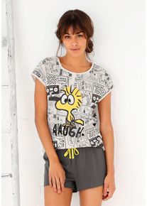 PEANUTS Damen Shorty, Gr. 32, bunt, Single Jersey, Obermaterial: 100% Baumwolle, Homewear-Sets, mit Woodstock-Comicprint