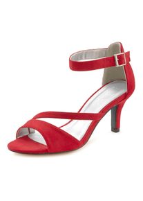 Lascana Damen Sandalette "Sommerschuh", Gr. 40, rot, Obermaterial: 100% Textilmaterial. Futter: 100% Lederimitat. Decksohle: 100% Lederimitat.