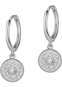 Firetti Damen Paar Creolen "Schmuck Geschenk Silber 925 Ohrschmuck Ohrringe Sonne", Silber 925 (Sterlingsilber), silber, Silber 925 (Sterlingsilber),