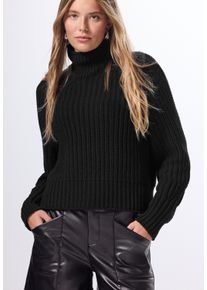 Damen Strickpullover, schwarz, casual, Gr. 46, STREET ONE STUDIO, unifarben, Web, 60% Baumwolle, 40% Polyacryl, Pullover, im soften Baumwoll-Mix