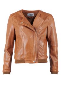 JCC Damen Bikerjacke "31019225_1", braun, Gr. S, Obermaterial 100% Leder, Lamm / Futter: 100% Baumwolle / Ärmelfutter: 100% Polyester, Jacken