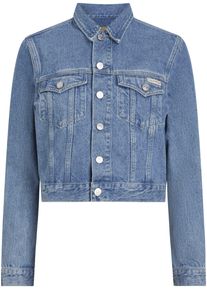 Damen Jeansjacke "CROPPED 90'S DENIM JACKET", blau, Gr. M, Calvin Klein Jeans, unifarben, Denim/Jeans, Obermaterial: 100% Baumwolle, Jacken,