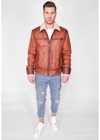 JCC Herren Lederjacke "3102172", braun, Gr. 56, Obermaterial: 100% Leder, Lamm; Lining: 100% Polyester; Ärmelfutter: 100% Polyester; Kunstfell: 100%