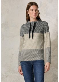 Cecil Damen Langarmshirt, beige, casual, Gr. XXL, gestreift, Stoff, 92% Viskose, 6% Polyester, 2% Elasthan, Shirts, aus strecthigem Viskosematerial