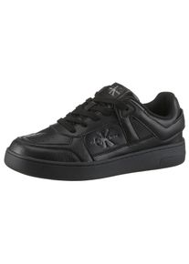 Herren Sneaker "BASKET CUP LOW LACEUP TUMBLED", Calvin Klein Jeans, Gr. 46, schwarz, Lederimitat, Leder, unifarben, sportlich, Schuhe, Schnürschuh,