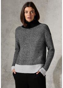 Cecil Damen Rollkragenpullover, schwarz, casual, Gr. XL, unifarben, Web, 37% Baumwolle, 34% Polyacryl, 26% Polyester, 3% Elasthan, Pullover, im