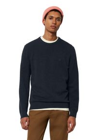Marc O'Polo MARC O'POLO Herren Rundhalspullover, blau, casual, Gr. XL, Strick, Obermaterial: 100% Baumwolle, Pullover, in Piqué-Struktur