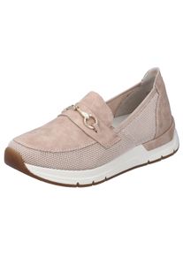 Rieker Damen Slip-On Sneaker "Slipper vegan", Gr. 43, rosa, Lederimitat, Textil, casual, Schuhe, Slipper, Freizeitschuh mit eleganter Zierspange